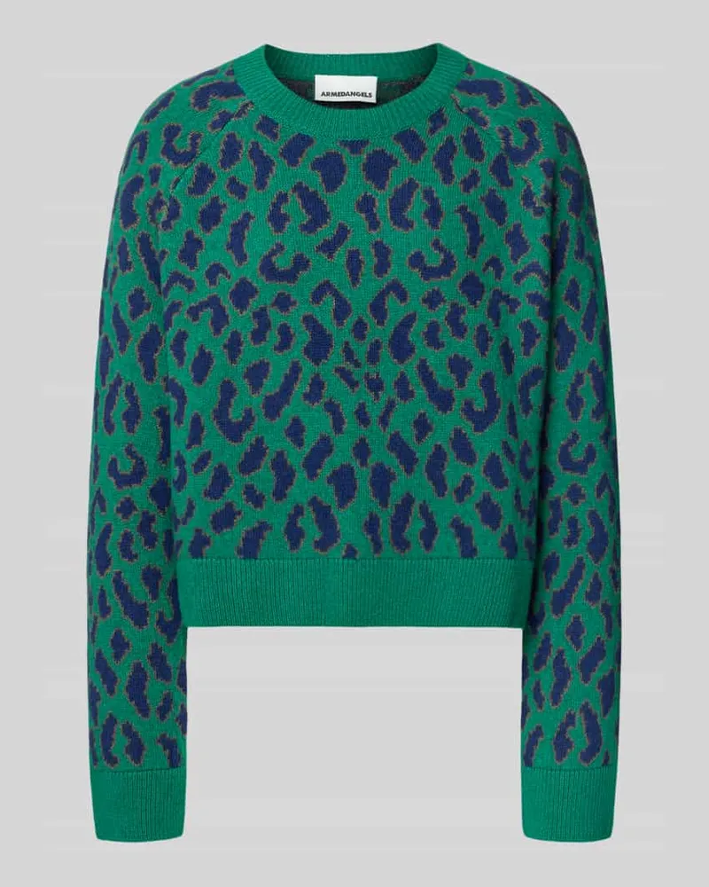 Armedangels Loose Fit Pullover aus reiner Wolle Modell 'DILIRIAA LEOPAA Gruen