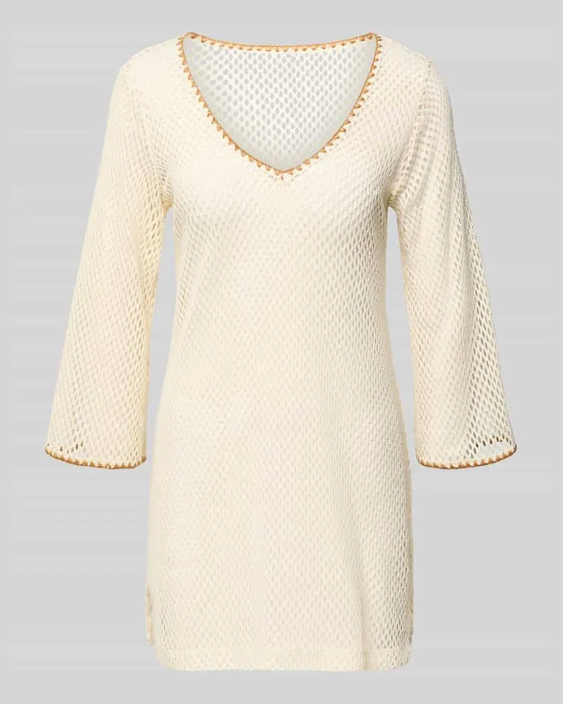 Banana Moon Strickshirt mit V-Ausschnitt Modell 'OCTAVIE HAYATO Offwhite