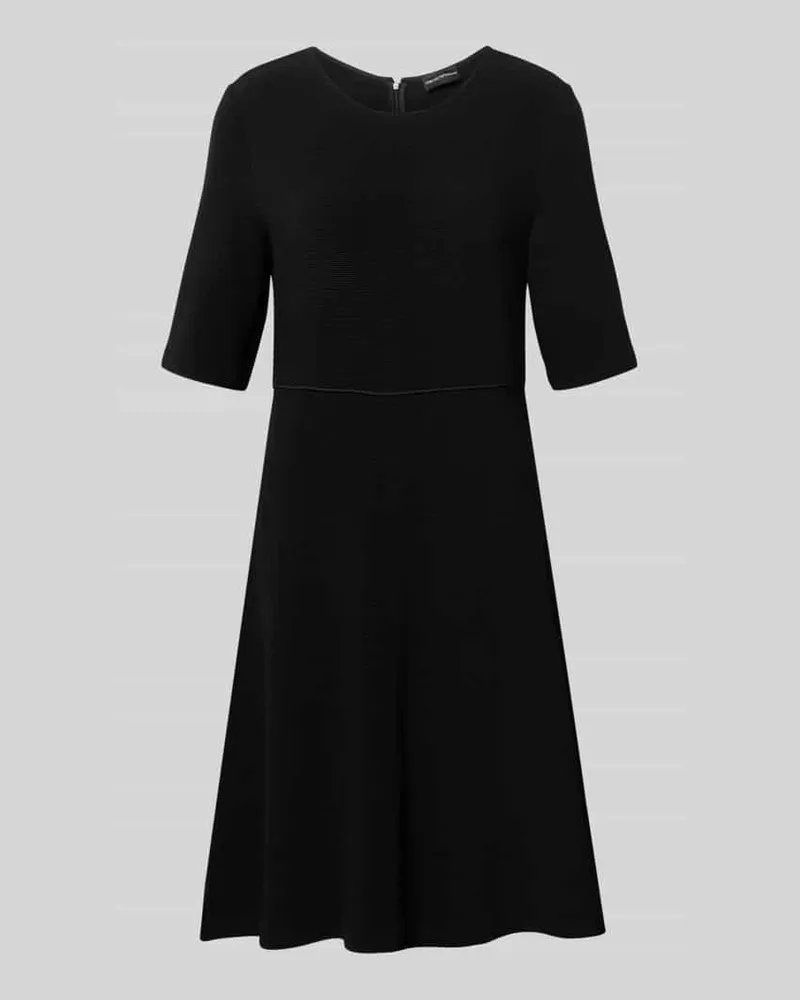 Emporio Armani Minikleid aus Viskose-Mix mit Rundhalsausschnitt Black