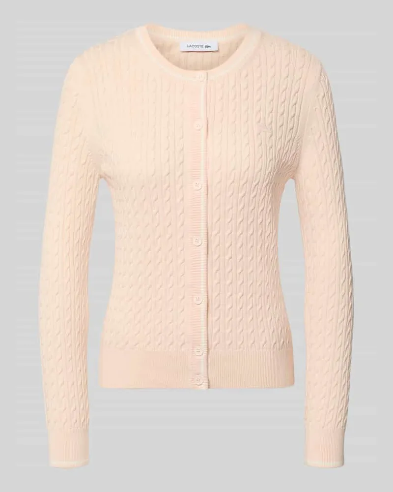 Lacoste Regular Fit Strickjacke aus Baumwoll-Mix Hellrosa