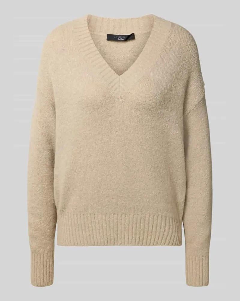 Max Mara Comfort Fit Strickpullover aus Woll-Mix Modell 'VISITA Sand