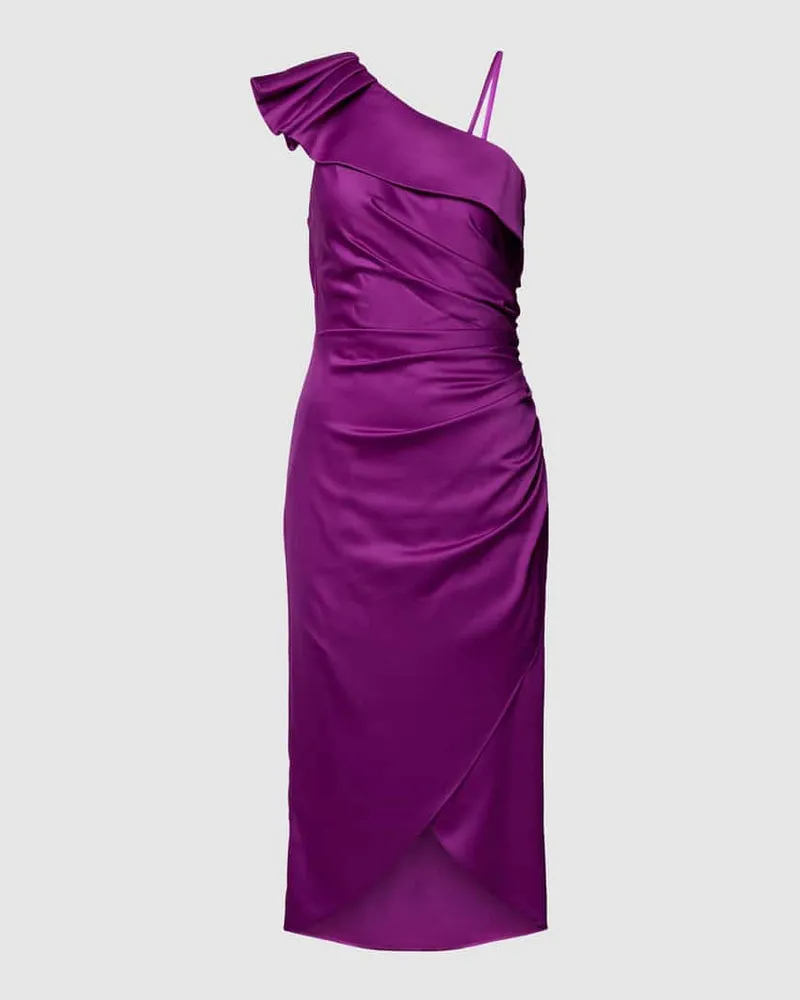 Adrianna Papell Knielanges Cocktailkleid mit One-Shoulder-Träger Violett
