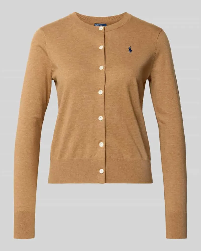 Ralph Lauren Regular Fit Strickjacke aus Baumwoll-Mix Camel