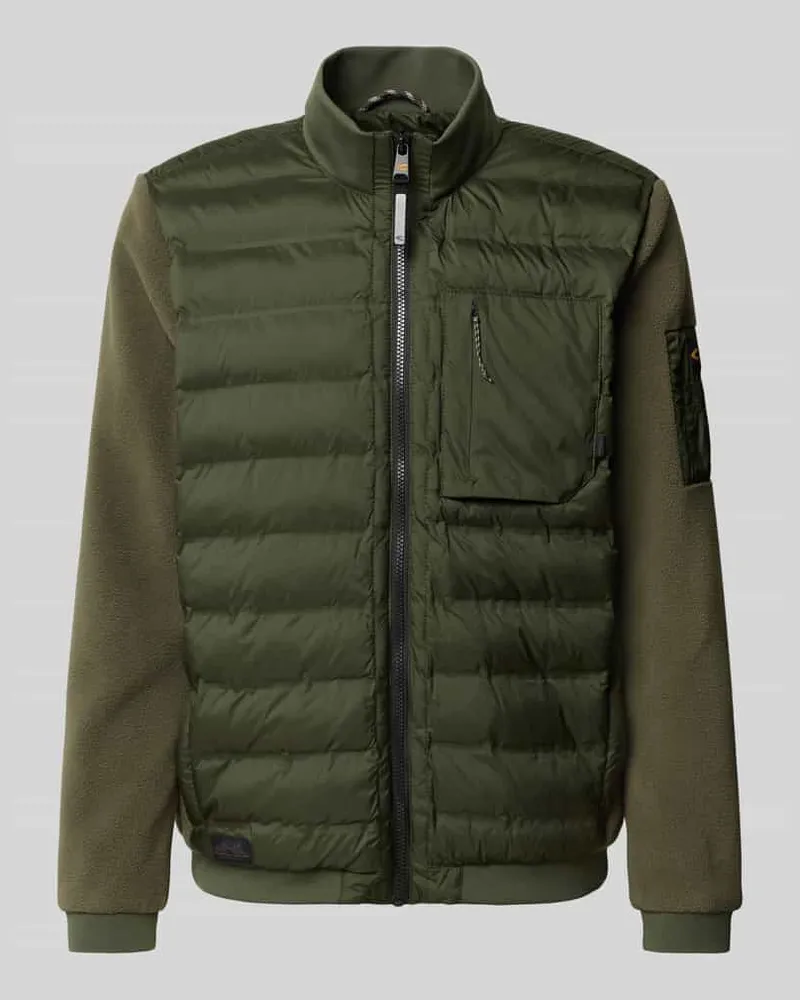 Camel Active Steppjacke mit Stehkragen und Brusttasche Modell 'Hybrid Oliv