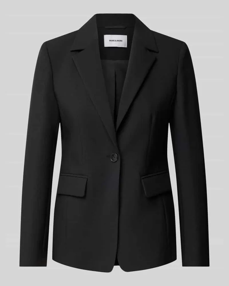 More & More Slim Fit Blazer mit Pattentaschen Black