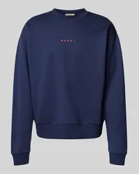 Marni Sweatshirt mit Label-Print Marine