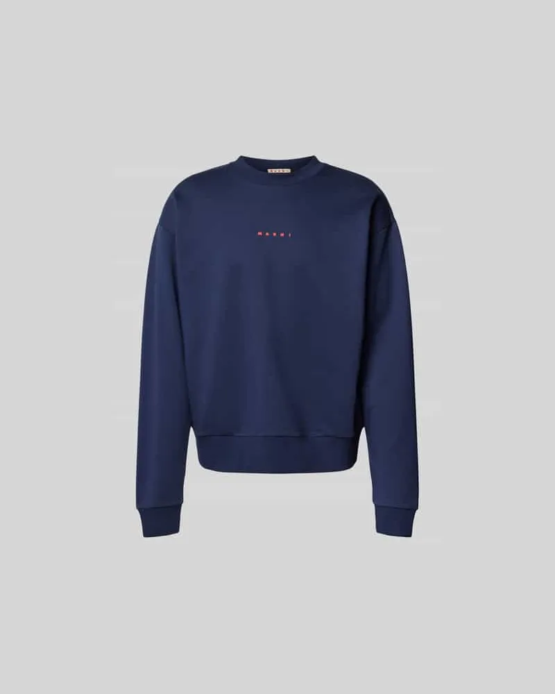 Marni Sweatshirt mit Label-Print Marine