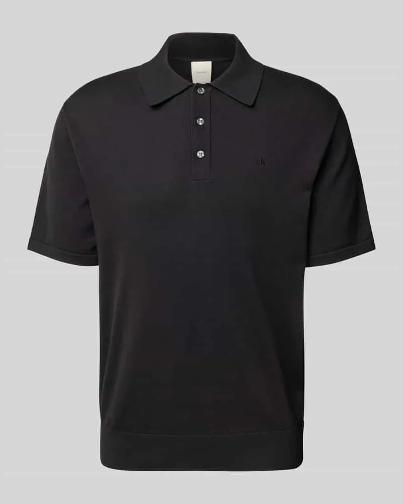 Calvin Klein Regular Fit Poloshirt mit Logo-Stitching Modell 'SUPIMA Black