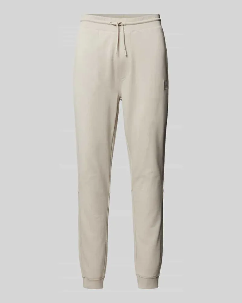HUGO BOSS Slim Fit Sweatpants mit elastischem Bund Beige
