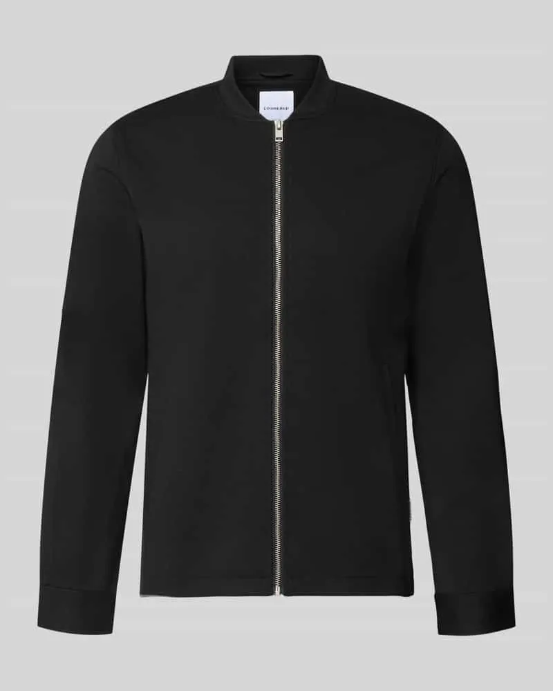 Lindbergh Slim Fit Sweatjacke mit Stehkragen Black
