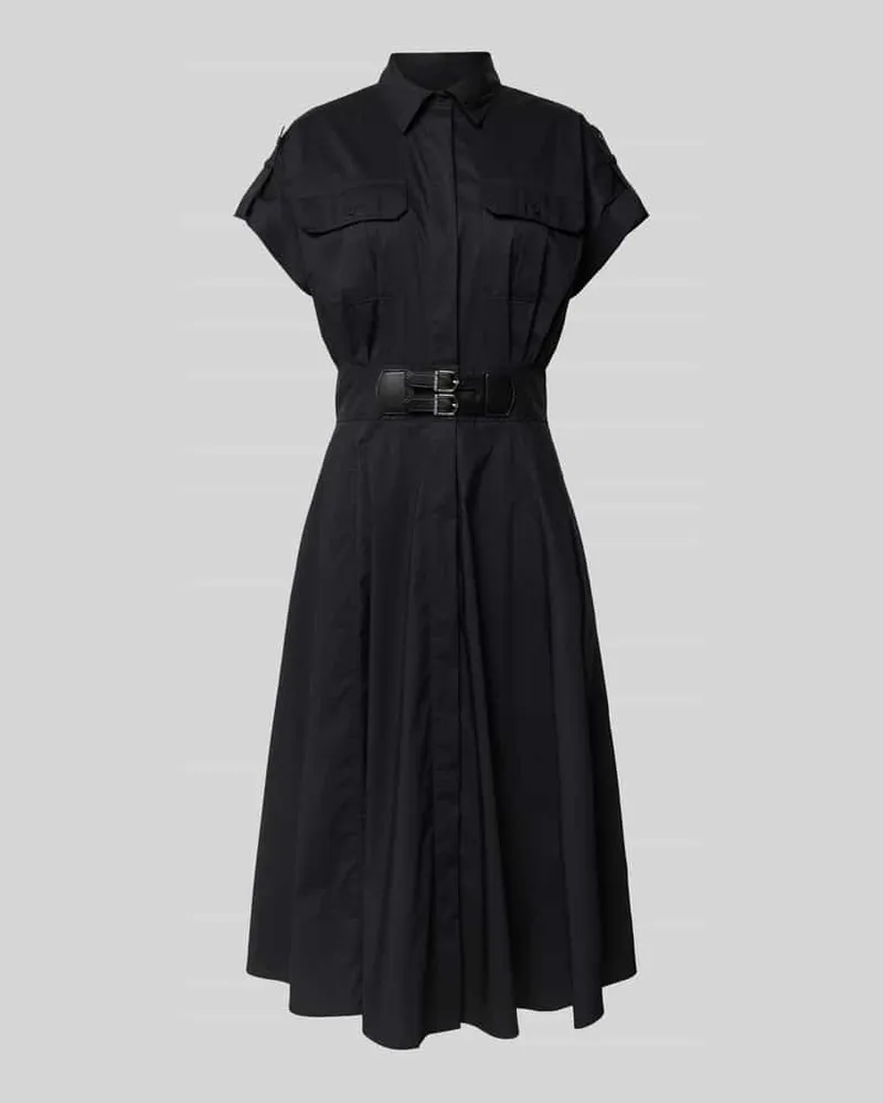 Ralph Lauren Midikleid mit Hemdblusenkragen Black
