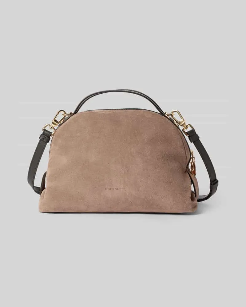 Borbonese Handtasche mit Tragehenkel Dunkelgrau