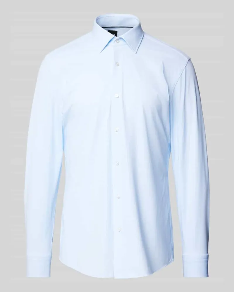 HUGO BOSS Slim Fit Business-Hemd mit Kentkragen Modell 'Hank Bleu