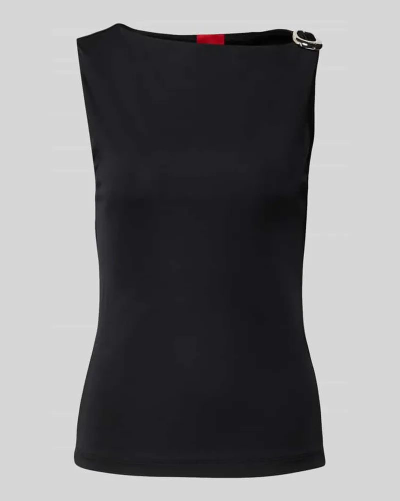 HUGO BOSS Slim Fit Top aus reiner Viskose Modell 'DASTASY Black