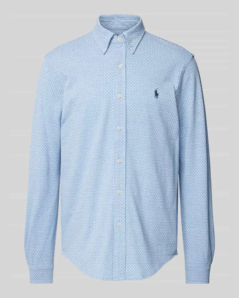 Ralph Lauren Regular Fit Business-Hemd mit Button-Down-Kragen Bleu