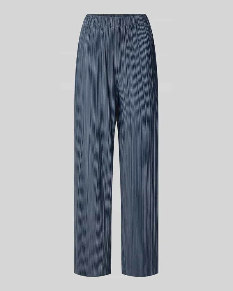 Samsøe & Samsøe Wide Fit Stoffhose in Plissee-Optik Modell 'Uma Rauchblau
