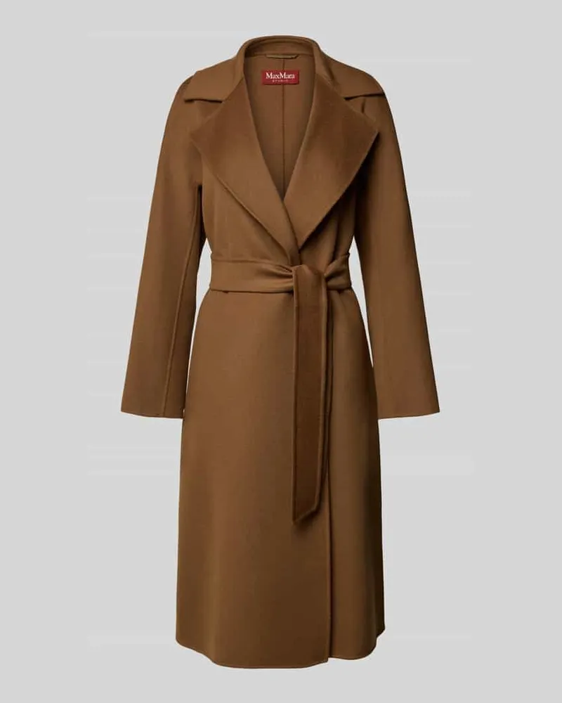 Max Mara Regular Fit Wollmantel mit Kaschmir-Anteil Modell 'CLES Cognac
