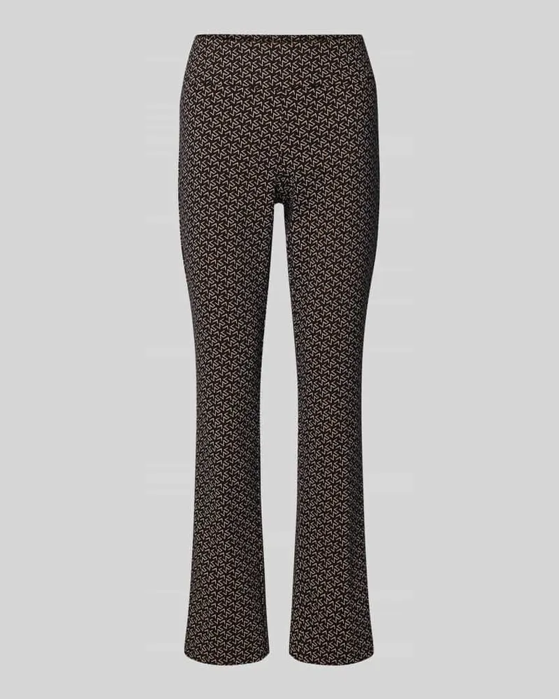 SteHmann Flared Stoffhose mit elastischem Bund Modell 'Ina Black