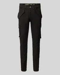 Alpha Industries Tapered Fit Cargohose mit Pattentaschen Modell 'COMBAT PANT Black