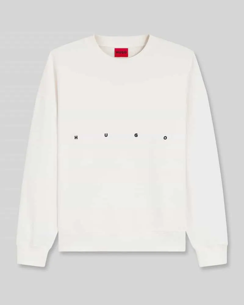 HUGO BOSS Oversize Sweatshirt mit Rücken-Print Offwhite