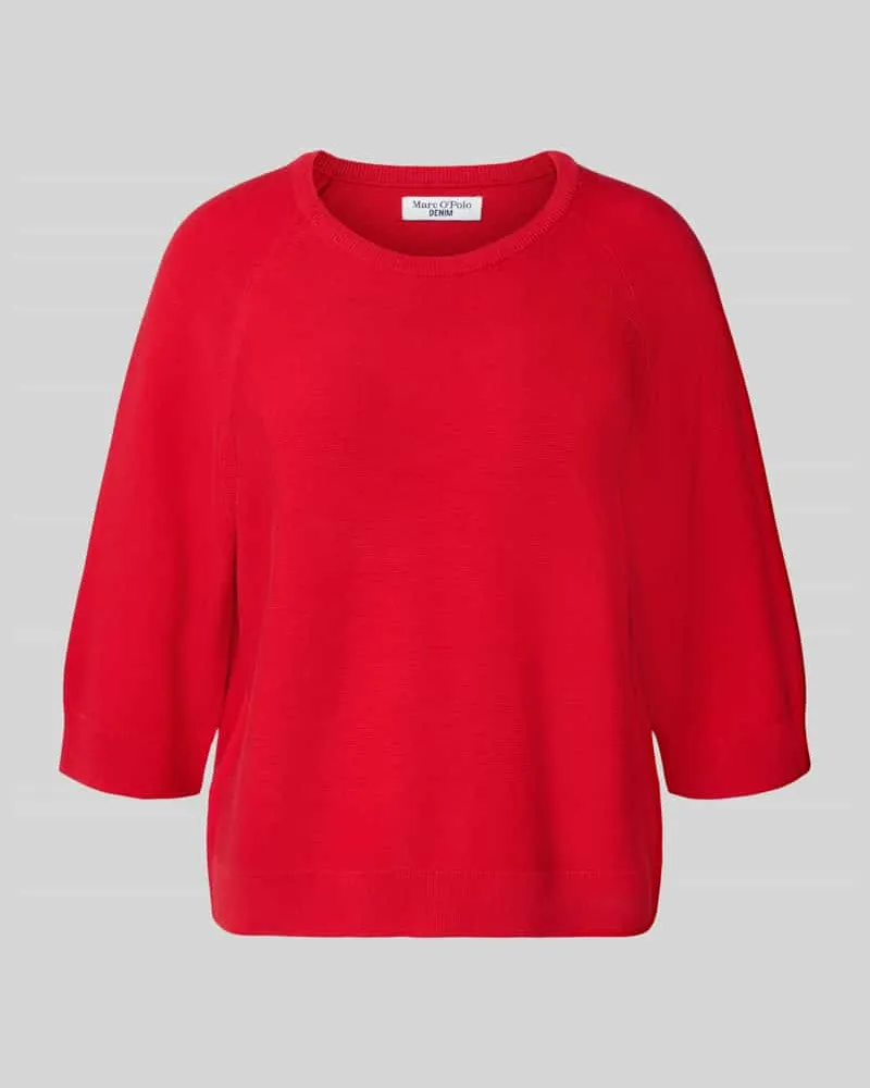 Marc O'Polo Relaxed Fit Pullover aus reiner Baumwolle Rot