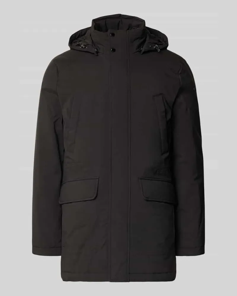 Geox Jacke mit Kapuze und Pattentaschen Modell 'ANDALO Black