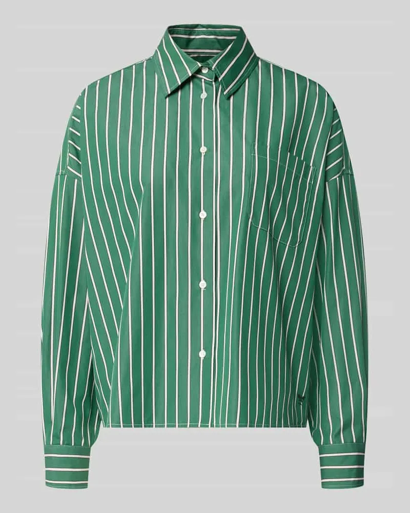 Max Mara Regular Fit Langarmbluse aus reiner Baumwolle Modell 'ONORE Gruen