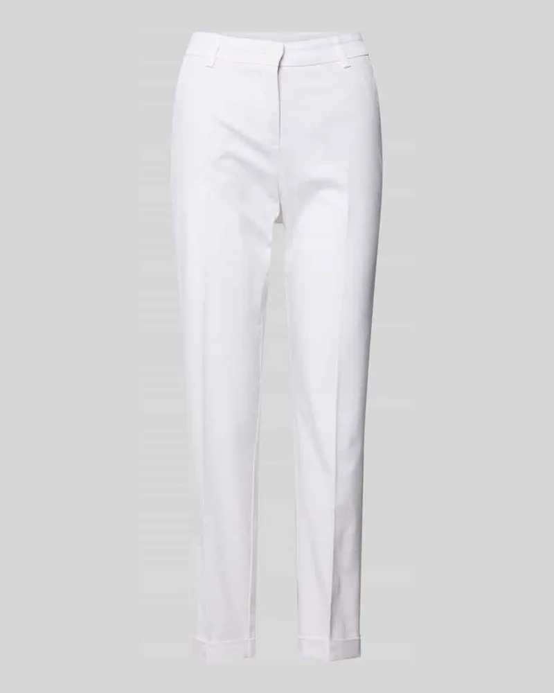 Cambio Slim Fit Chino aus Baumwoll-Mix Modell 'KARINA Weiss