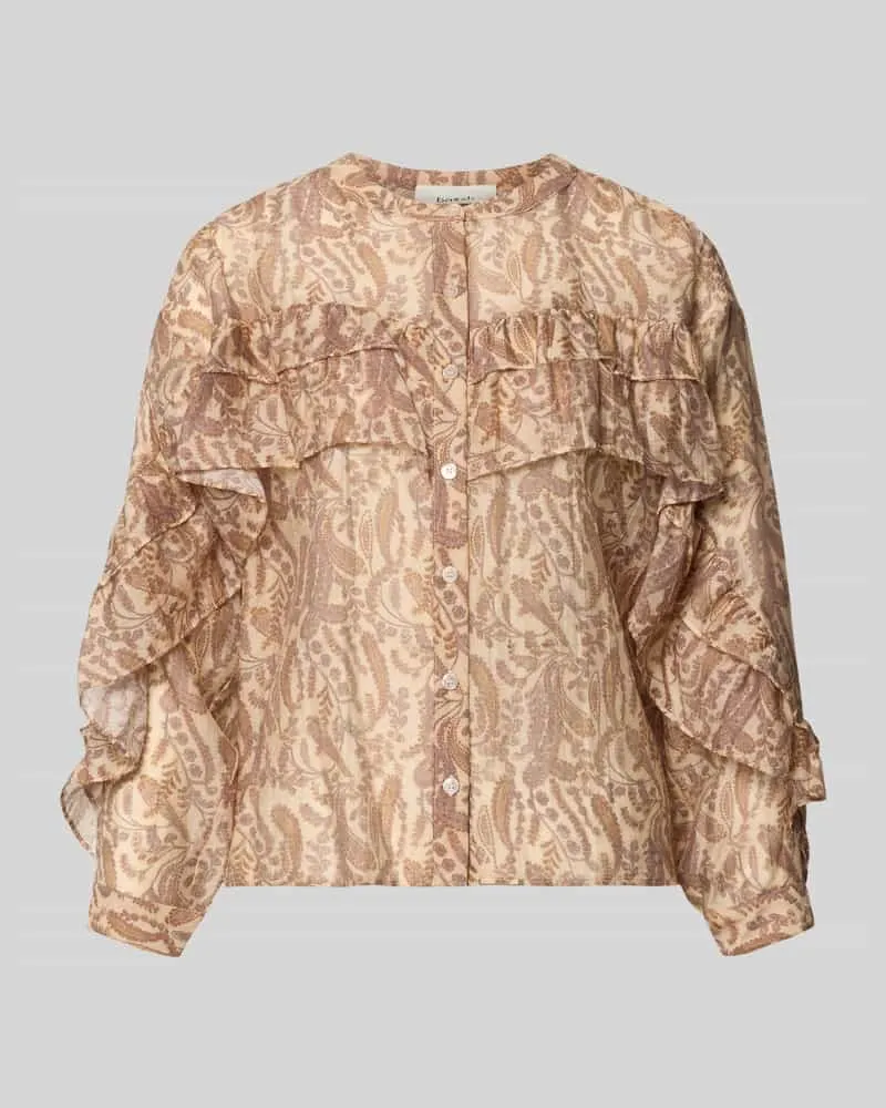 ba&sh Regular Fit Bluse mit Volants Modell 'TUNELLA Beige