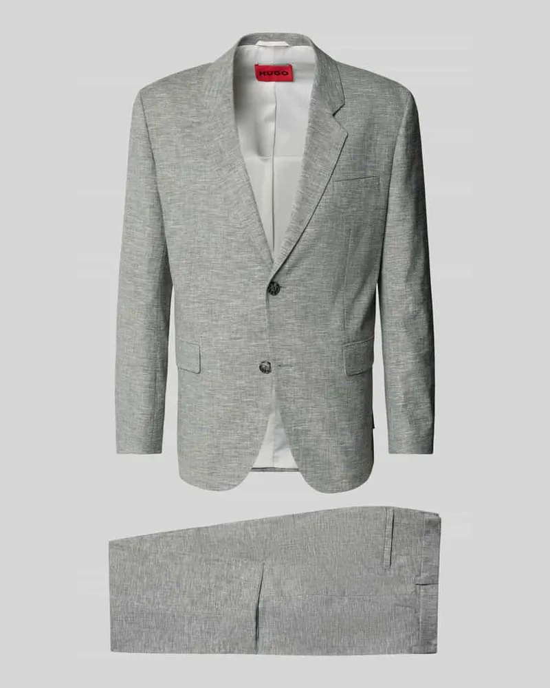 HUGO BOSS Regular Fit Anzug mit Leinen-Anteil Modell 'KRIS/TEAGAN Anthrazit