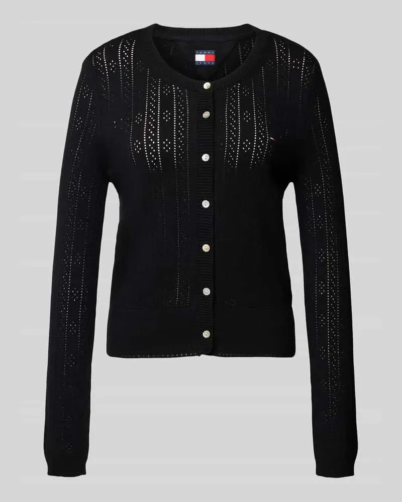 Tommy Hilfiger Slim Fit Cardigan aus Pointelle Black