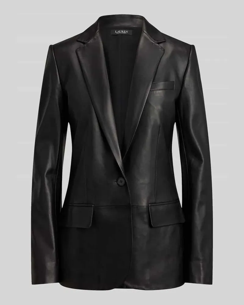 Ralph Lauren Regular Fit Blazer aus echtem Leder Black
