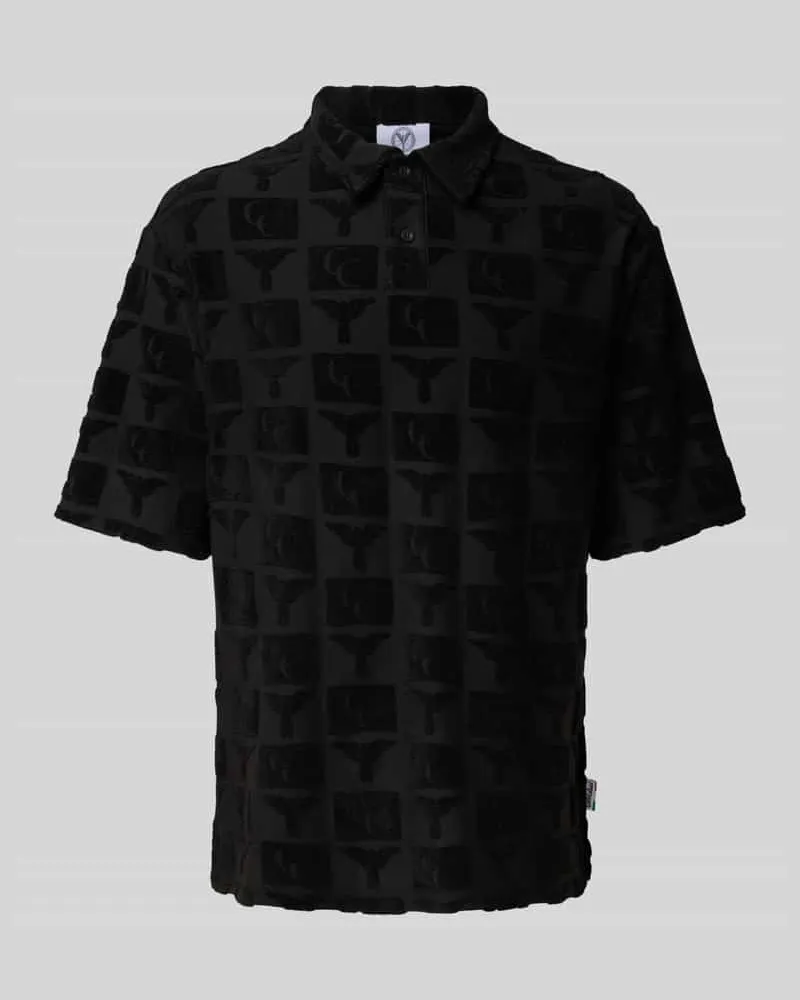 Carlo Colucci Regular Fit Poloshirt mit Knopfleiste Modell 'BEACHWEAR Black