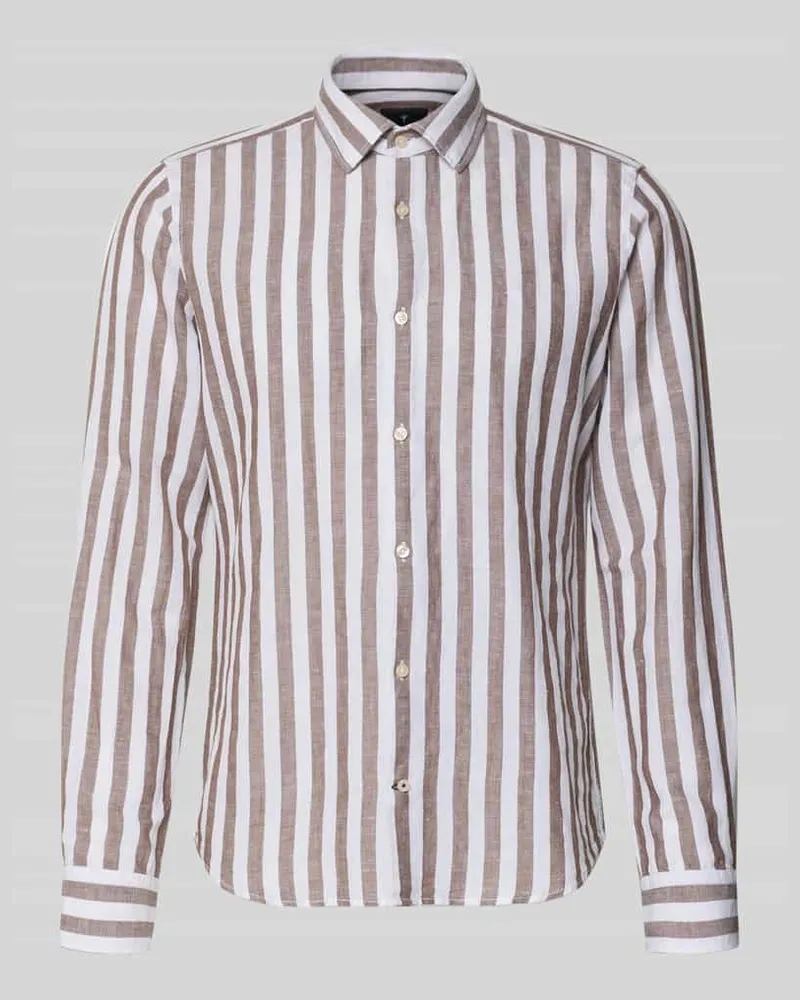 JOOP! Slim Fit Business-Hemd mit Kentkragen Modell 'Pit Schoko