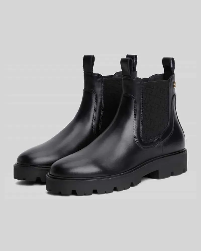 Tommy Hilfiger Chelsea-Boots aus Leder Black