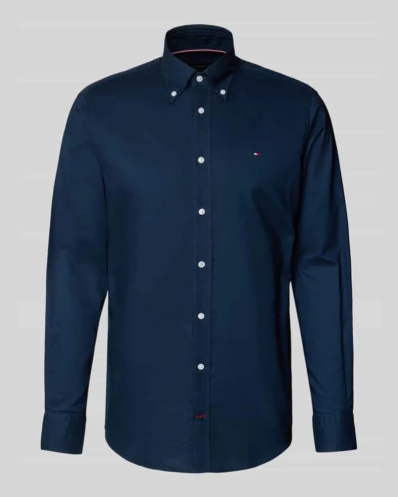 Tommy Hilfiger Regular Fit Businesshemd aus reiner Baumwolle Marine