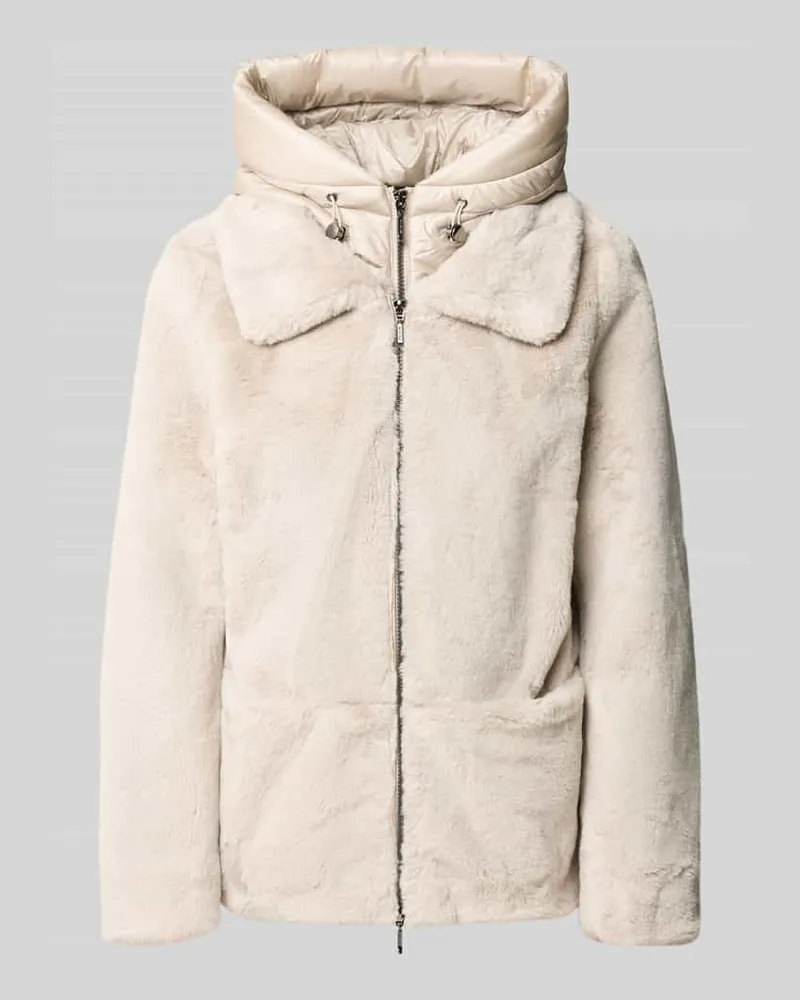 AMBER & JUNE Regular Fit Jacke aus Kunstfell Taupe