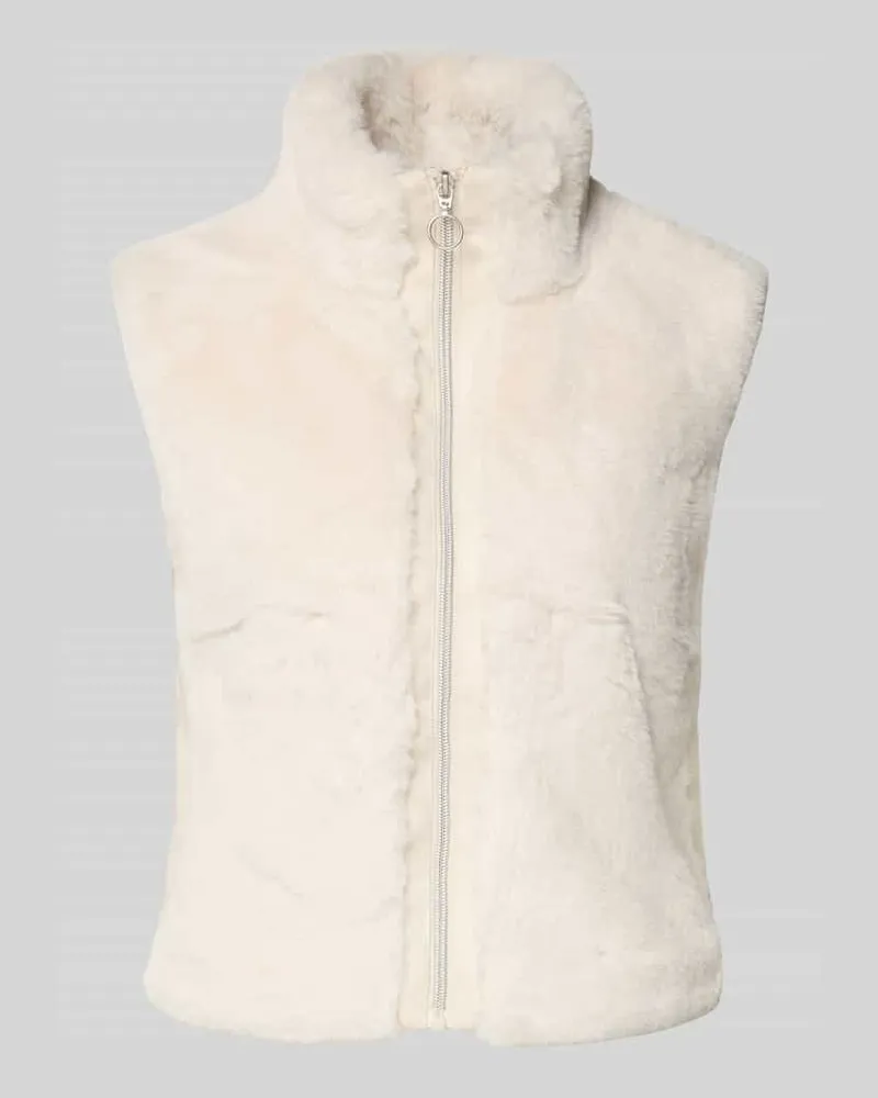 Betty Barclay Weste mit Kunstfellbesatz Beige
