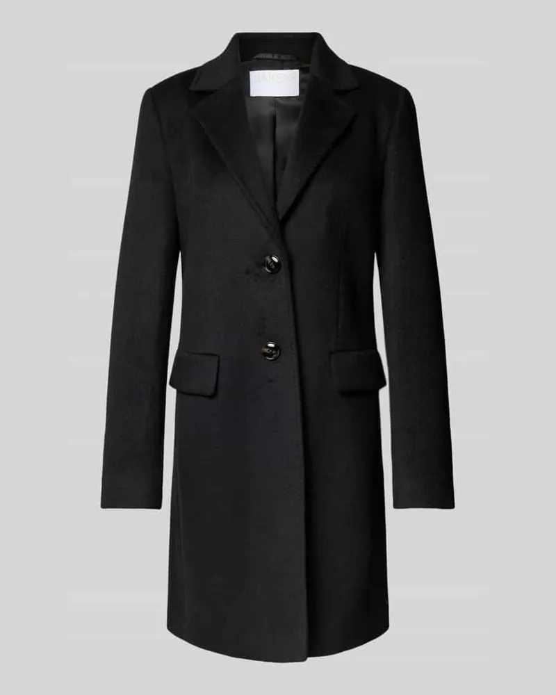 JAKE*S Regular Fit Mantel mit Lanawoll-Anteil und Reverskragen Black