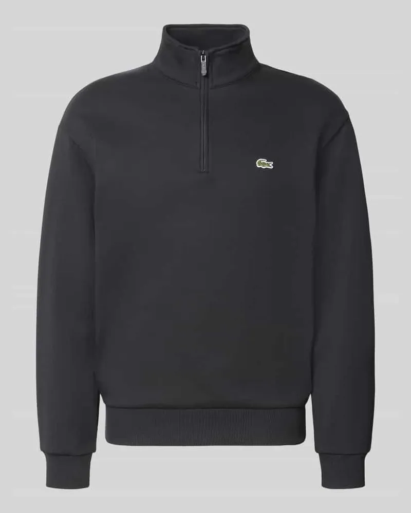Lacoste Regular Fit Troyer aus Baumwoll-Mix Black