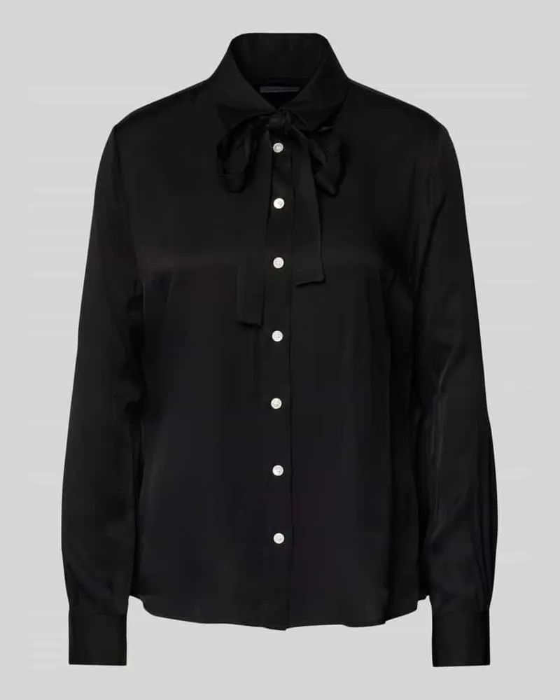 Seidensticker Hemdbluse aus Viskose mit Schleifen-Detail Black