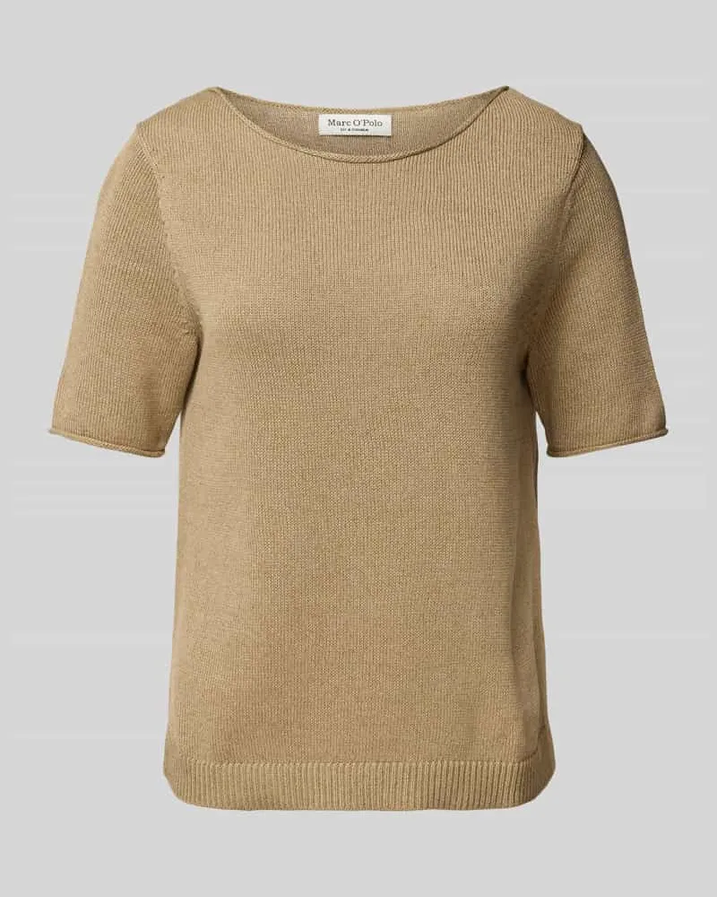 Marc O'Polo Regular Fit Strickpullover aus Baumwoll-Leinen-Mix Sand