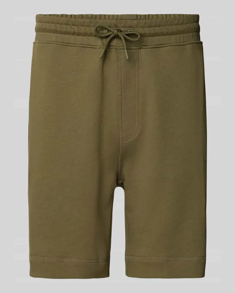 HUGO BOSS Regular Fit Sweatshorts aus reiner Baumwolle Khaki