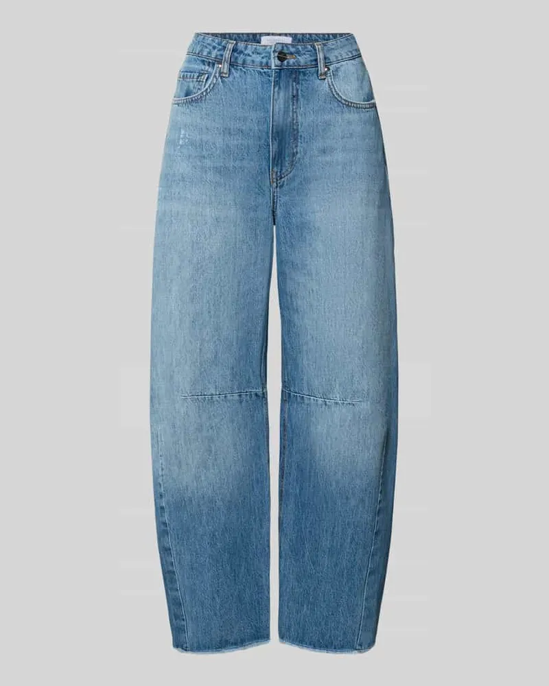 Rich&Royal Barrel Fit Jeans mit Fransen Blau