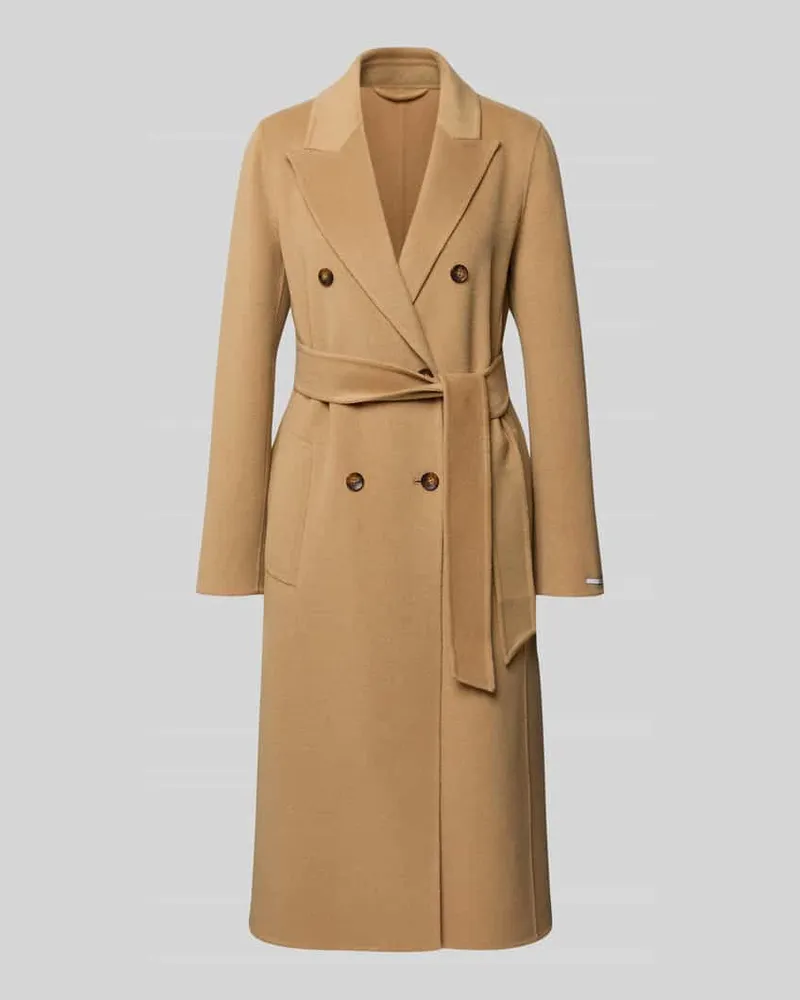 MARELLA Leinenmantel mit Bindegürtel Modell 'ARA Camel