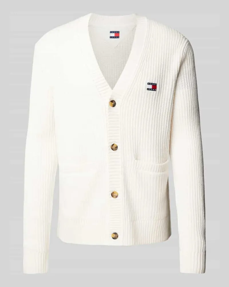 Tommy Hilfiger Cardigan mit Label-Badge Offwhite
