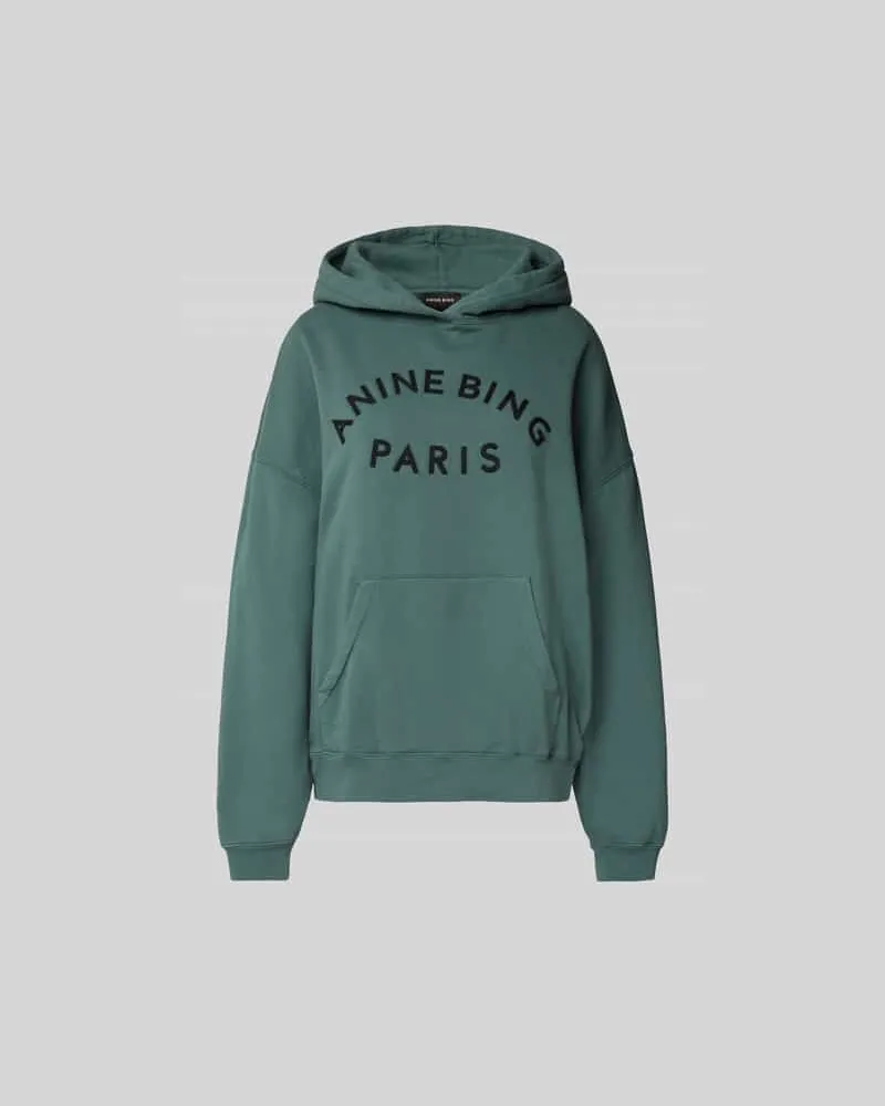 Anine Bing Oversized Hoodie mit Kapuze Dunkelgruen