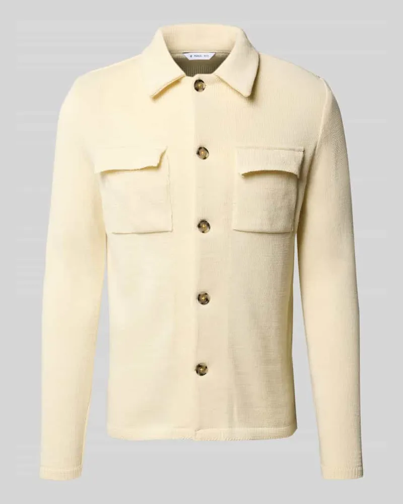 Manuel Ritz Hemdjacke mit Knopfleiste Weiss