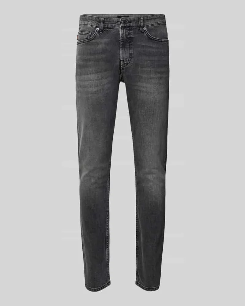 HUGO BOSS Slim Fit Jeans aus Baumwoll-Mix Modell 'DELAWARE Graphit