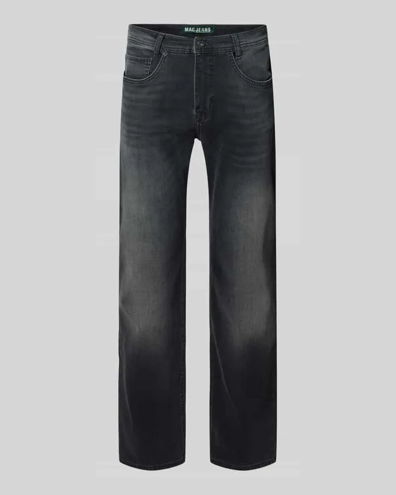 MAC Jeans Straight Fit Jeans aus Baumwoll-Mix Modell 'ARNE Anthrazit